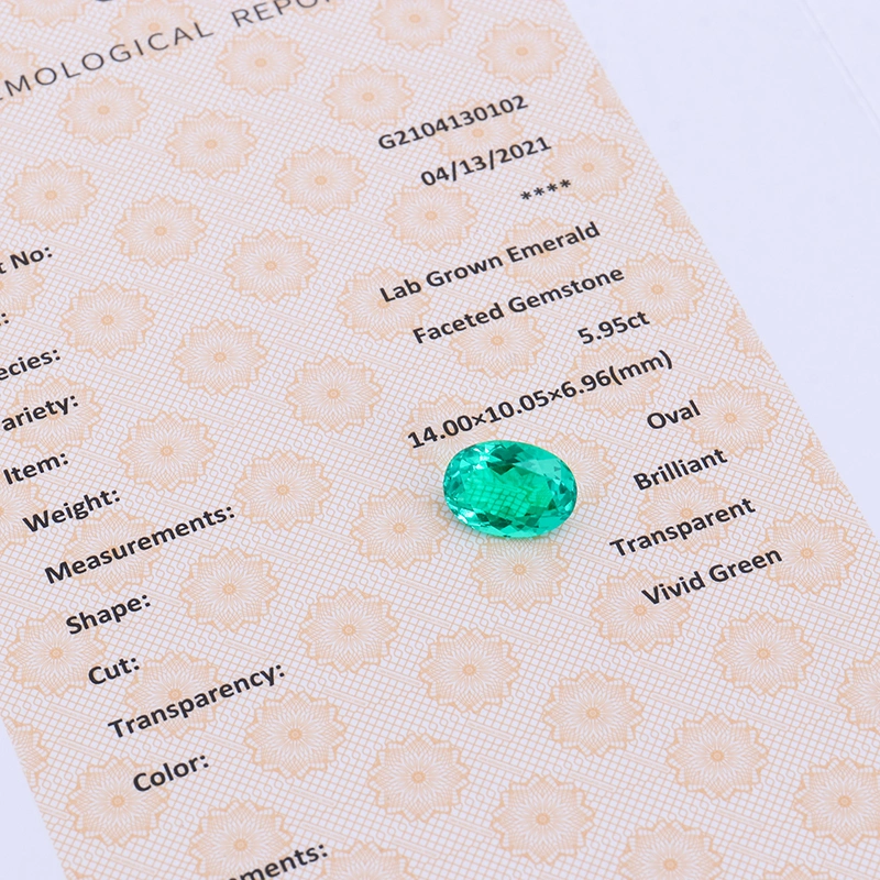 Hot Sale Precious Lab Grown Green Colombia Emerald Oval Shape Emerald Stone Loose Emerald for Jewelry